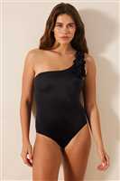 Flower One Shoulder Mayo BLACK - 2